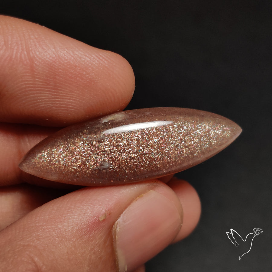 Sunstone with Subtle Blue Moonstone Sheen Cabochon
