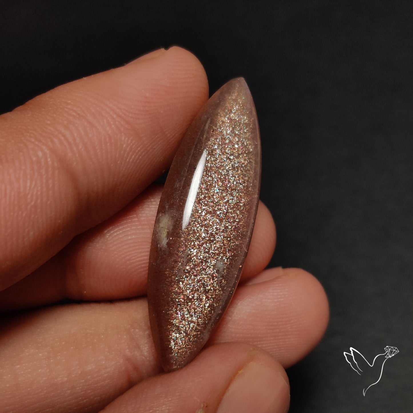 Sunstone with Subtle Blue Moonstone Sheen Cabochon