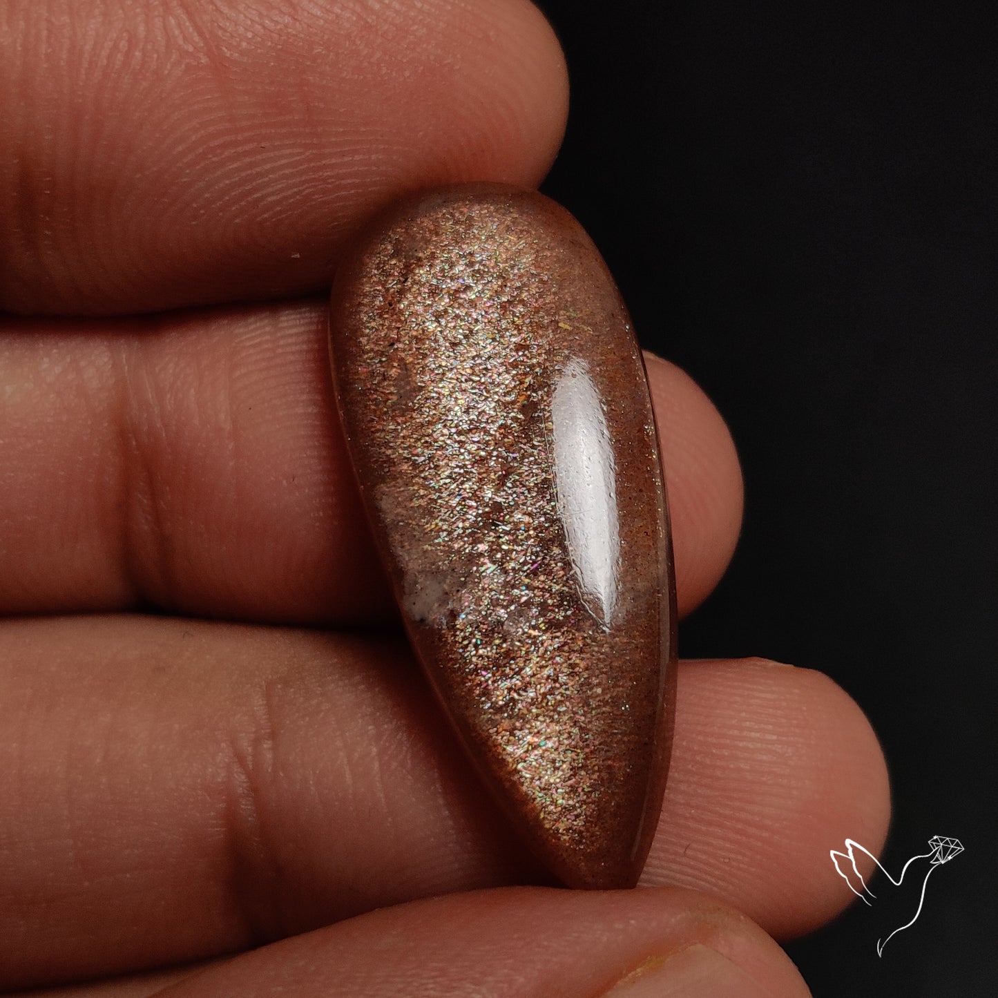 Sunstone with Subtle Blue Moonstone Sheen Cabochon
