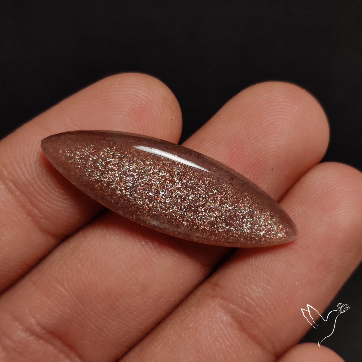 Sunstone with Subtle Blue Moonstone Sheen Cabochon