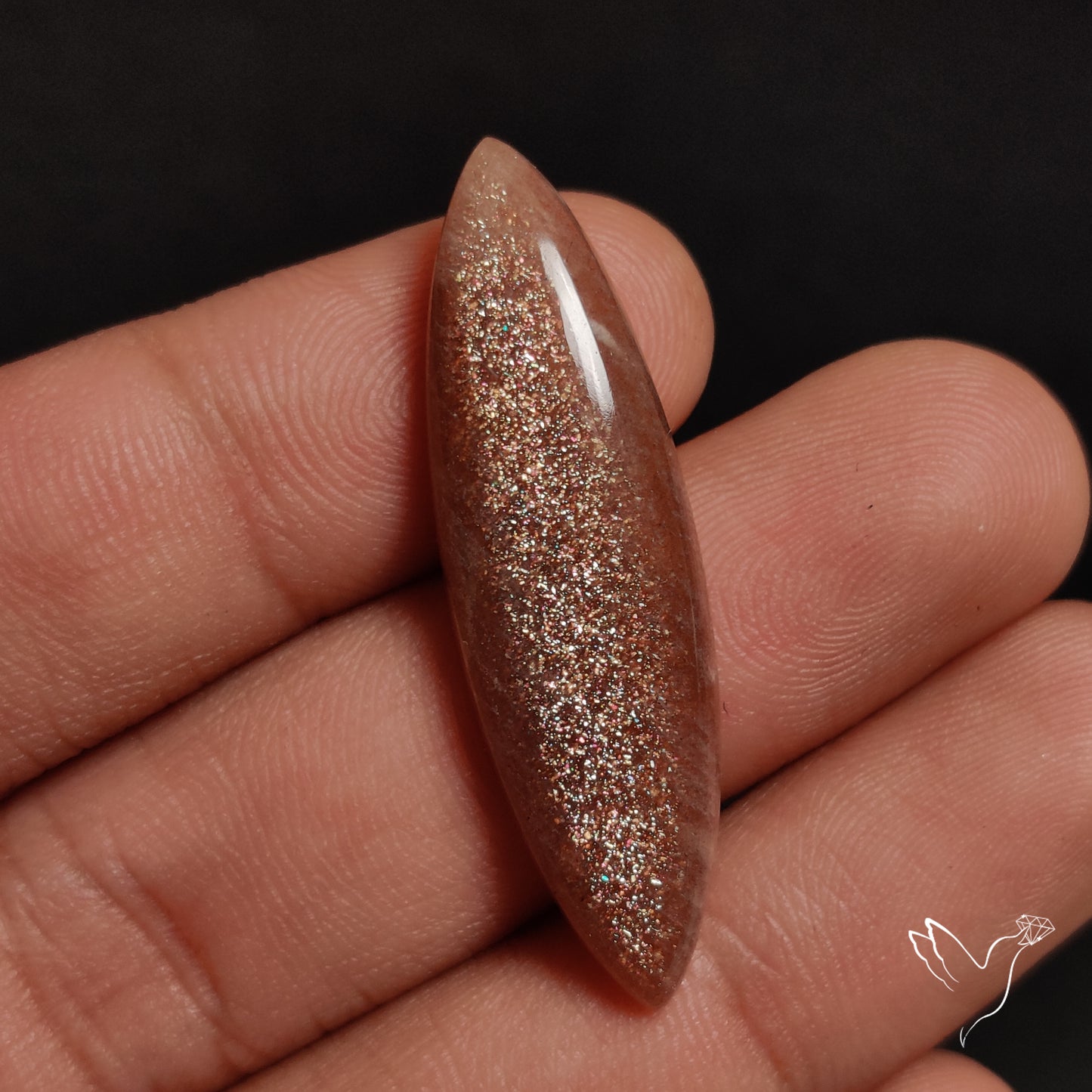 Sunstone with Subtle Blue Moonstone Sheen Cabochon