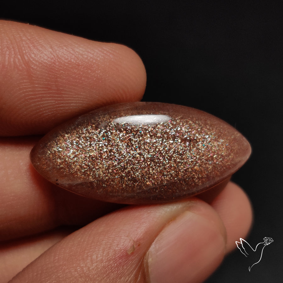 Sunstone with Subtle Blue Moonstone Sheen Cabochon
