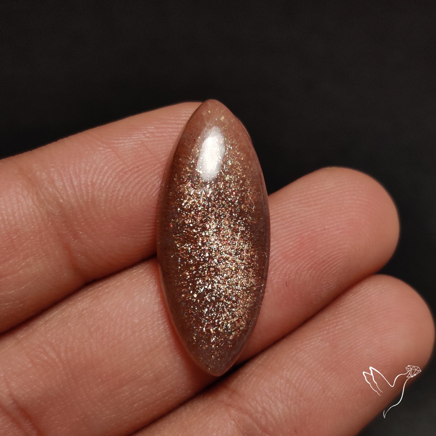 Sunstone with Subtle Blue Moonstone Sheen Cabochon
