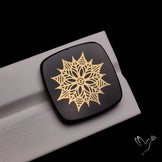 Gilded Metal Inlay in Onyx Doublet Mandala