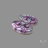 Mughal Carving Belgian Fluorite With Mother Of Pearl Doublets Pair