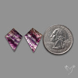 Mughal Carving Belgian Fluorite With Mother Of Pearl Doublets Pair