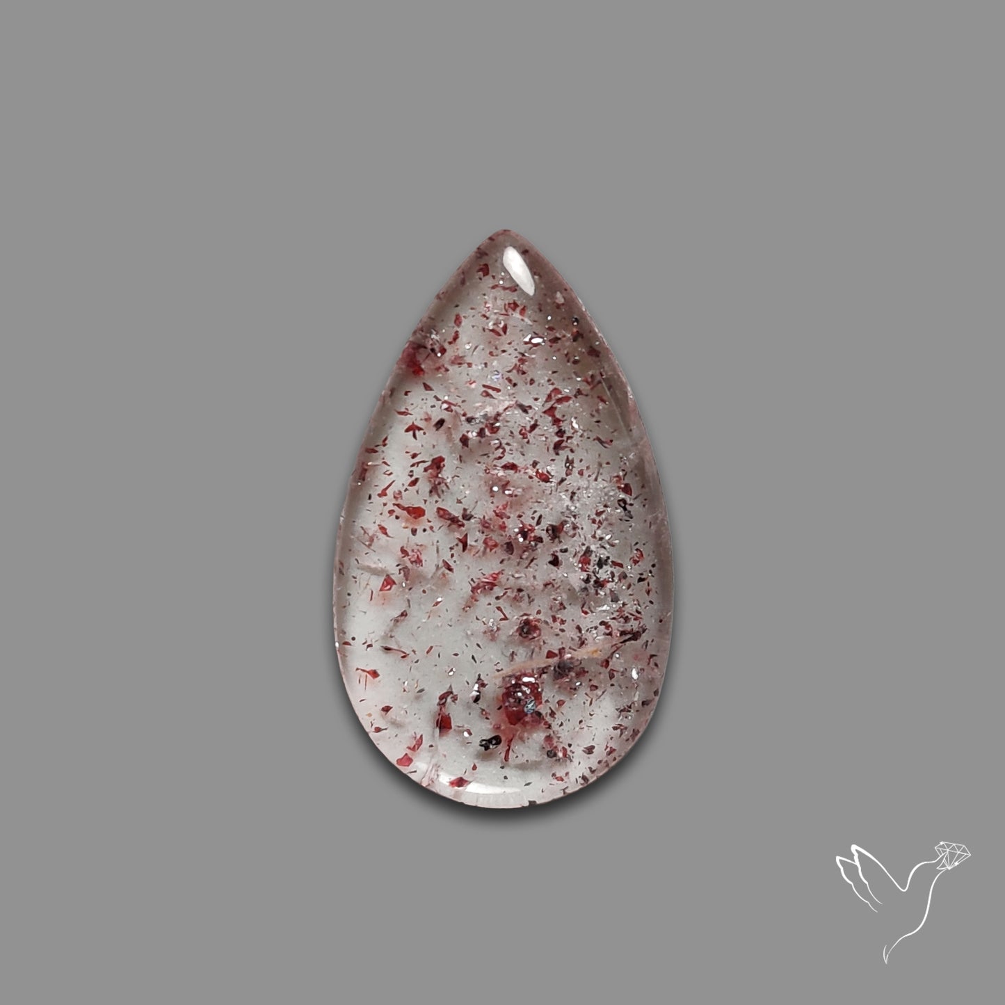 Quartz with Lepidocrocite Hematite Cabochon