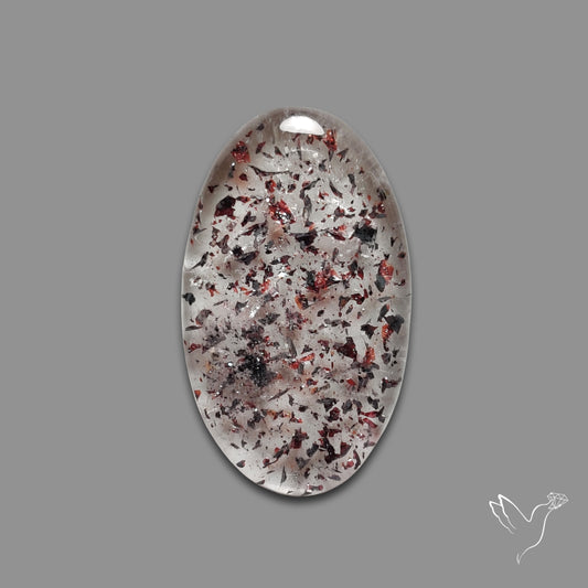 Quartz with Lepidocrocite Hematite Cabochon