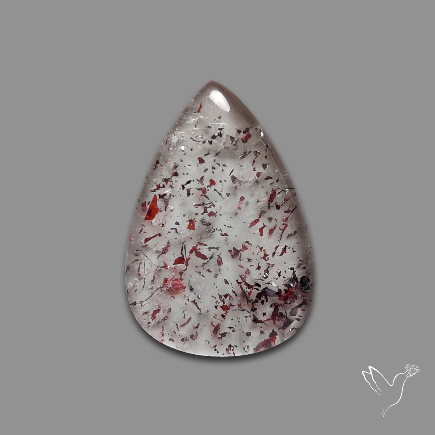Quartz with Lepidocrocite Hematite Cabochon