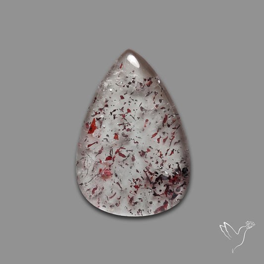 Quartz with Lepidocrocite Hematite Cabochon
