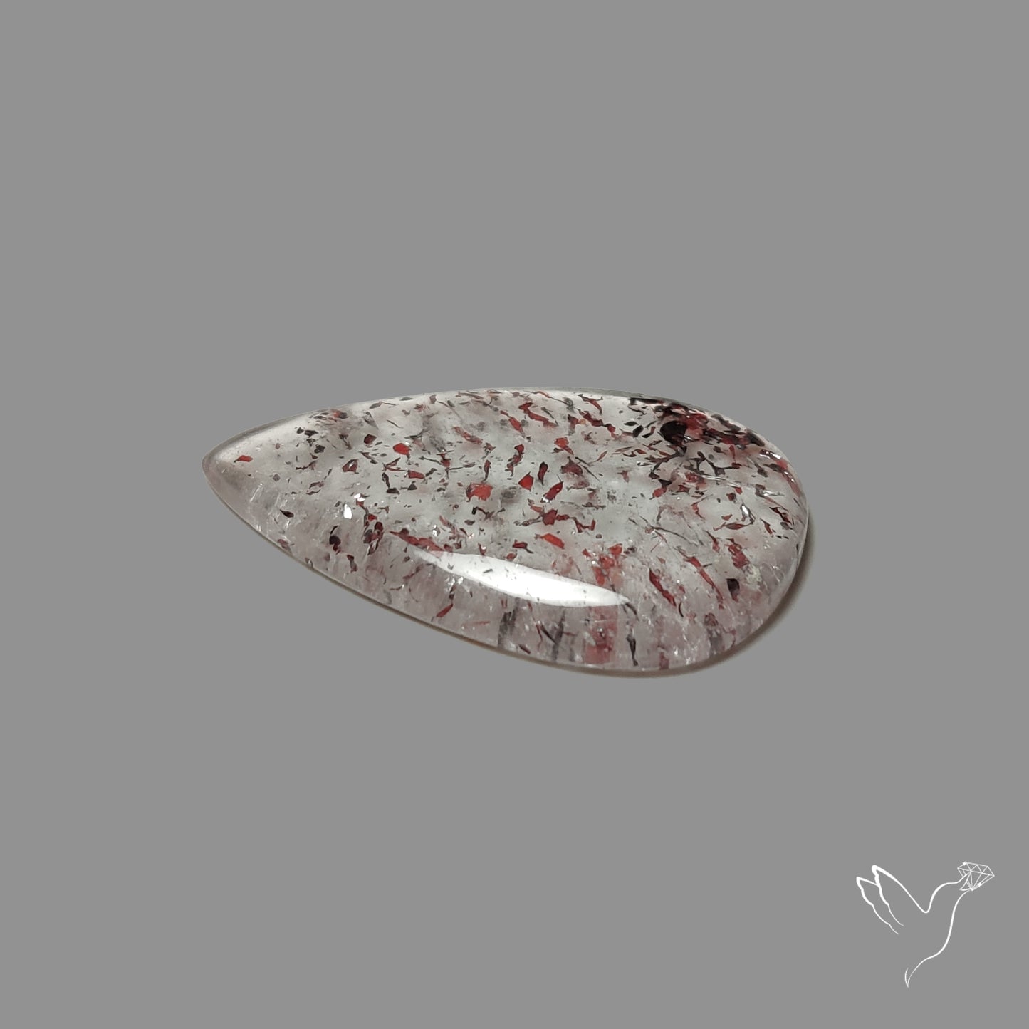 Quartz with Lepidocrocite Hematite Cabochon
