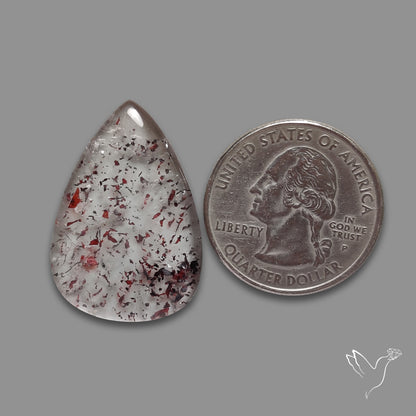 Quartz with Lepidocrocite Hematite Cabochon