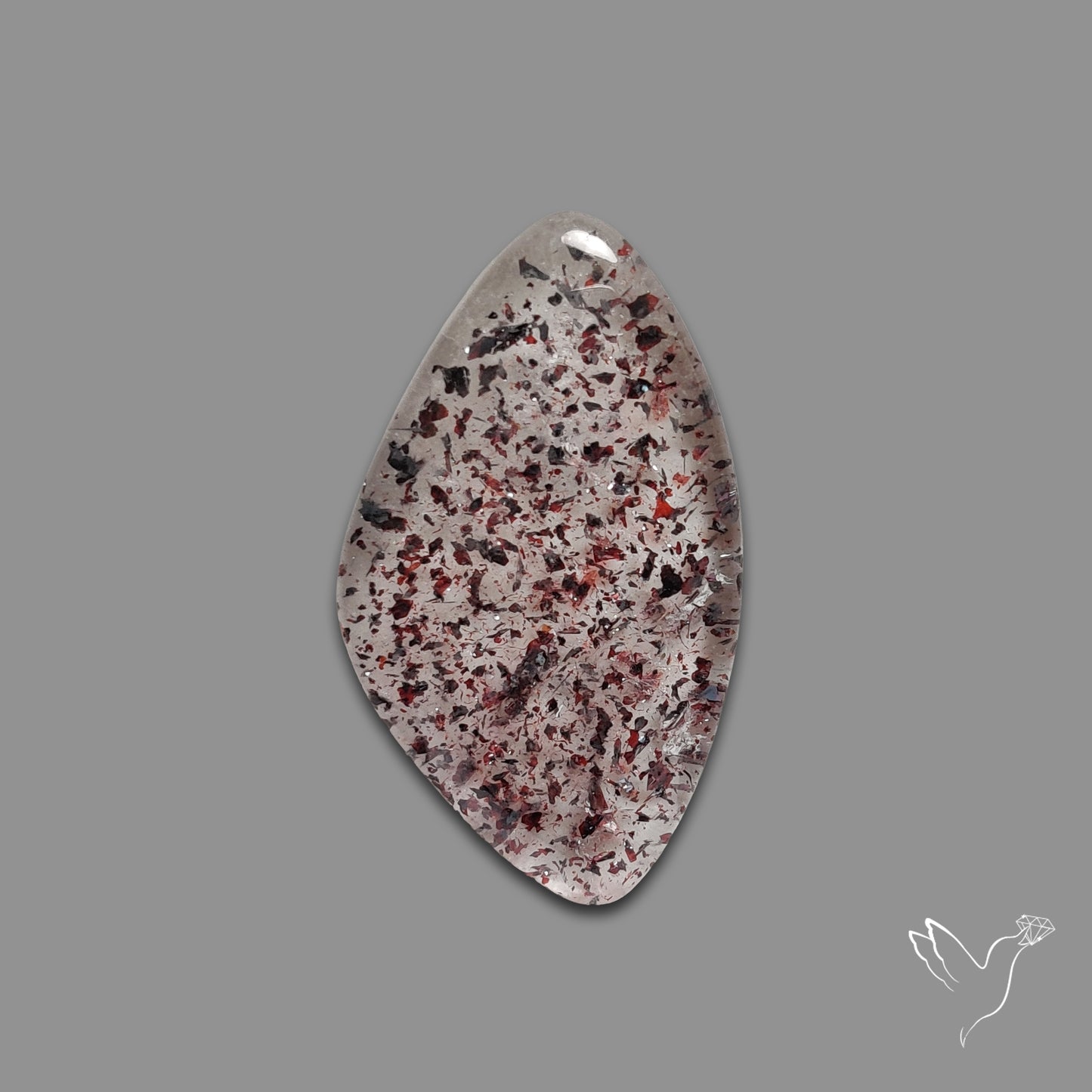 Quartz with Lepidocrocite Hematite Cabochon
