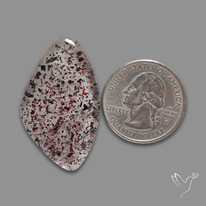 Quartz with Lepidocrocite Hematite Cabochon