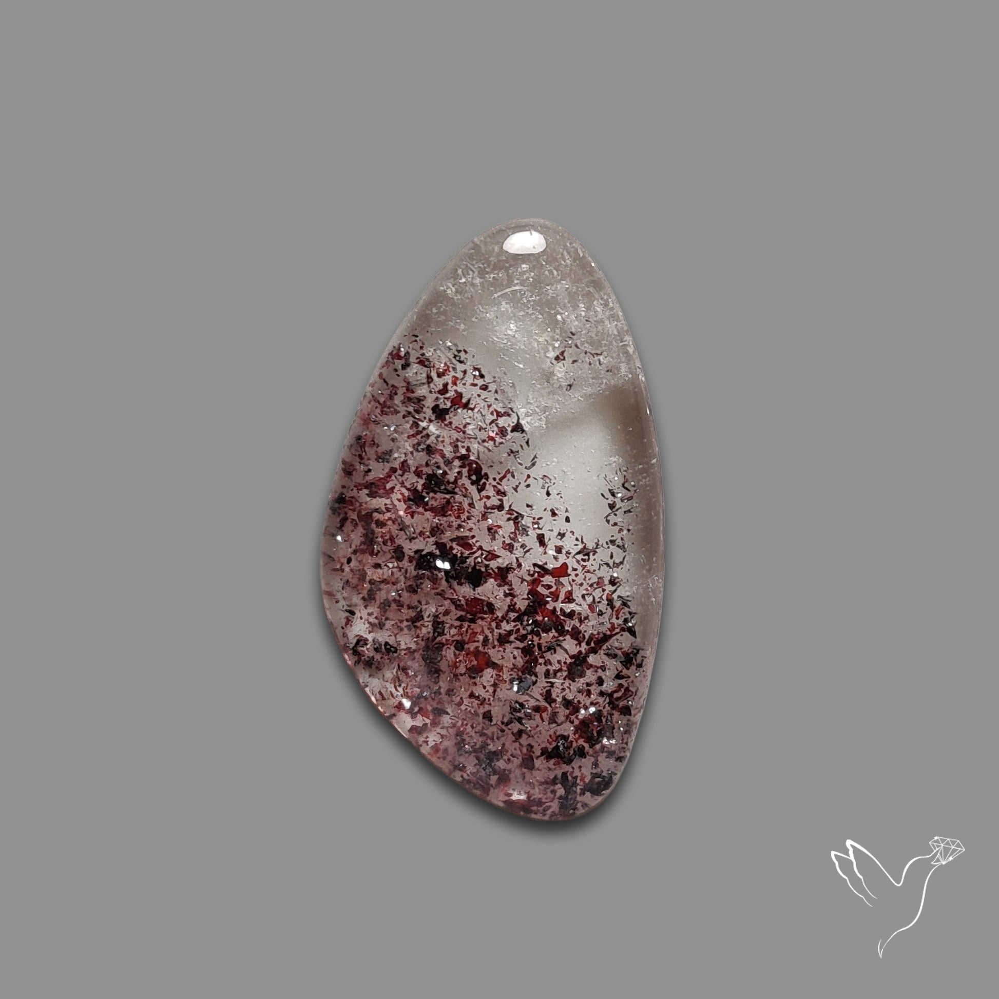 Quartz with Lepidocrocite Hematite Cabochon