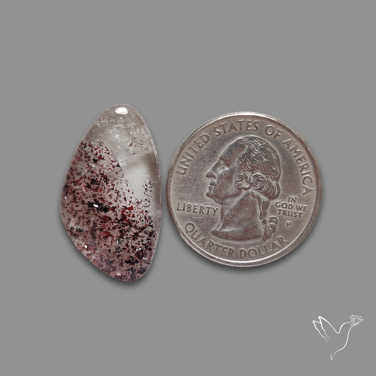 Quartz with Lepidocrocite Hematite Cabochon