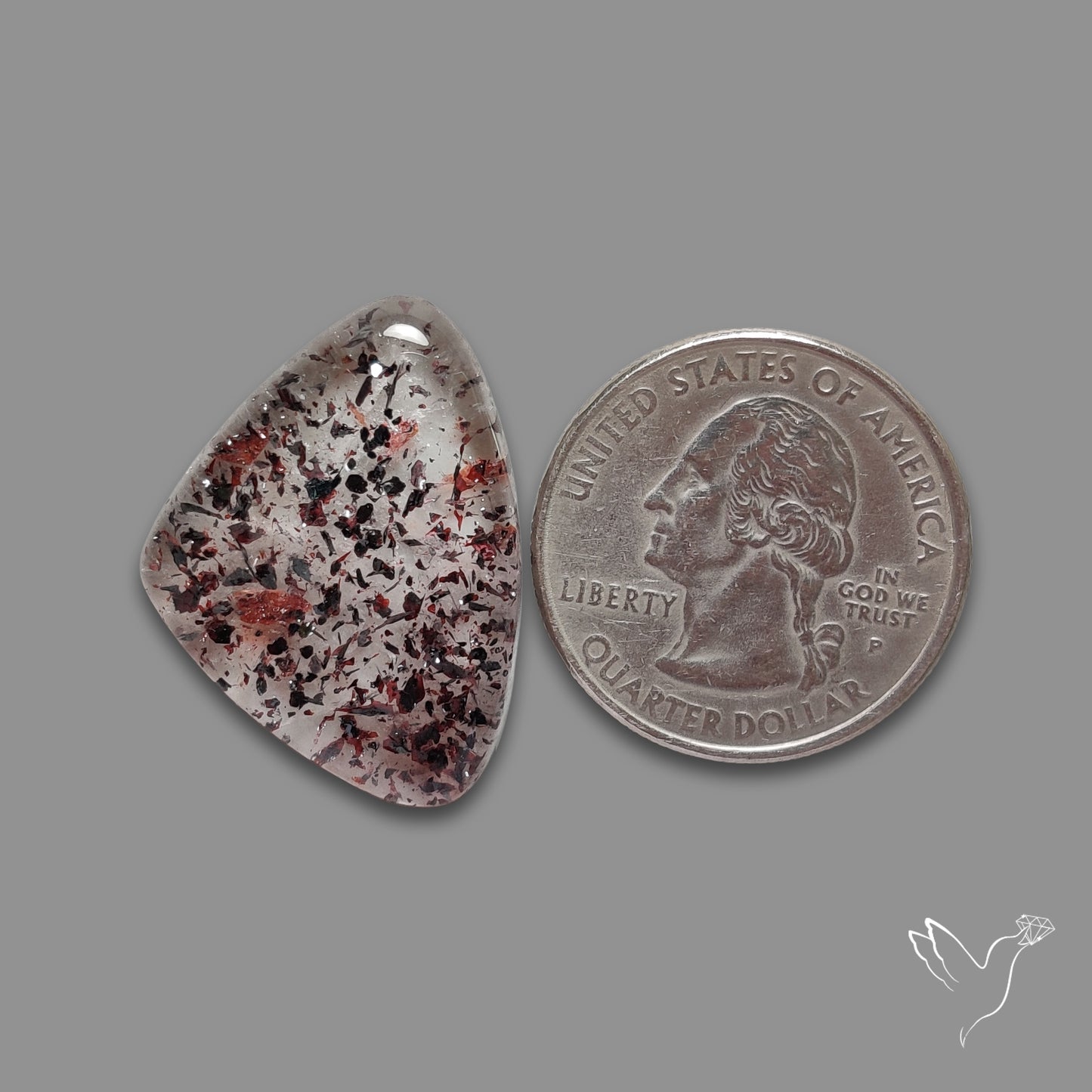 Quartz with Lepidocrocite Hematite Cabochon
