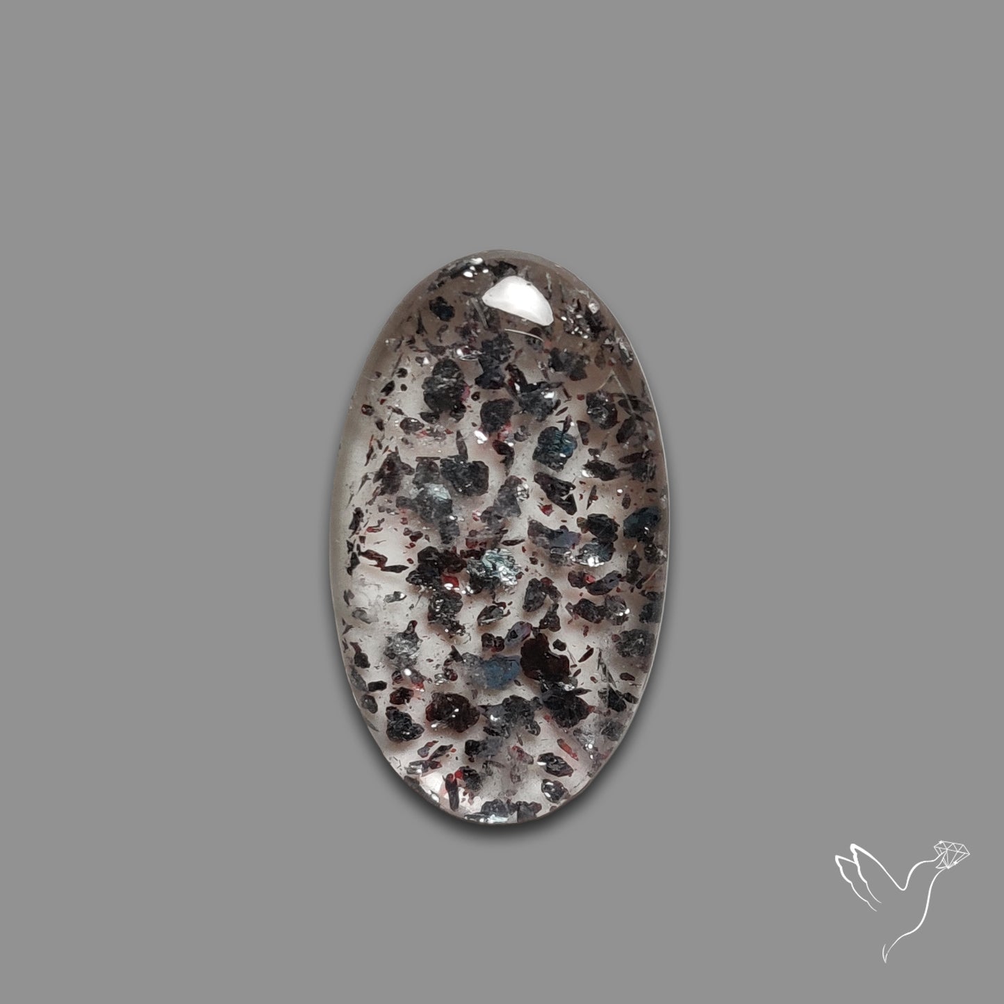 Quartz with Lepidocrocite Hematite Cabochon