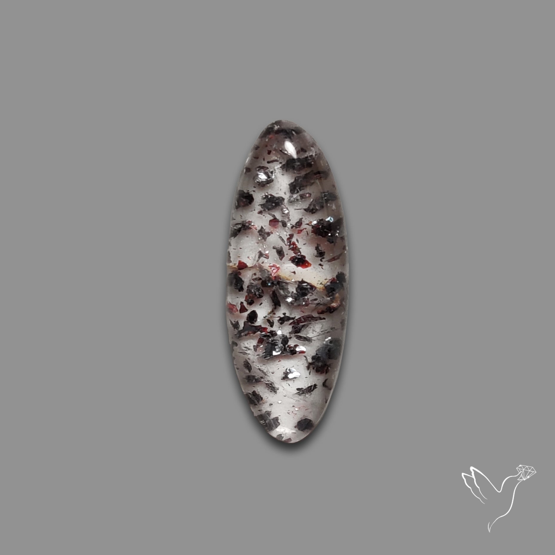 Quartz with Lepidocrocite Hematite Cabochon