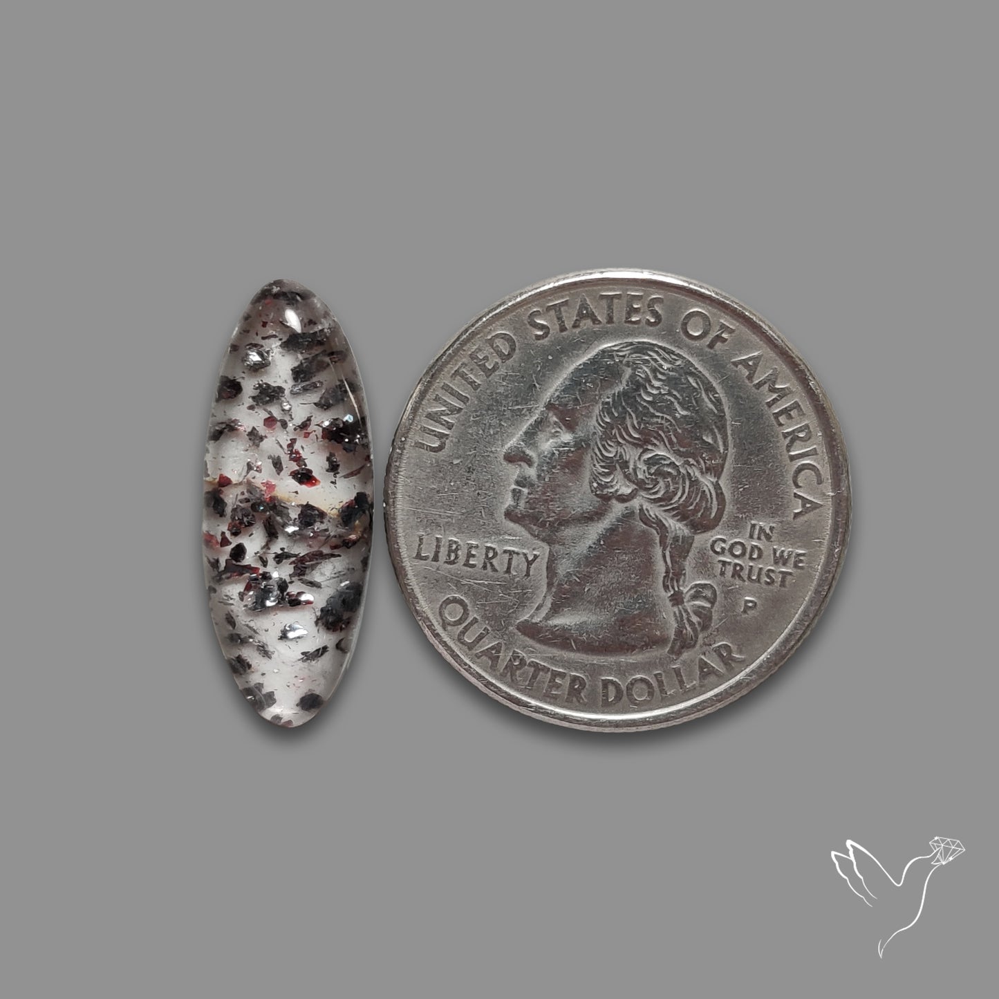 Quartz with Lepidocrocite Hematite Cabochon