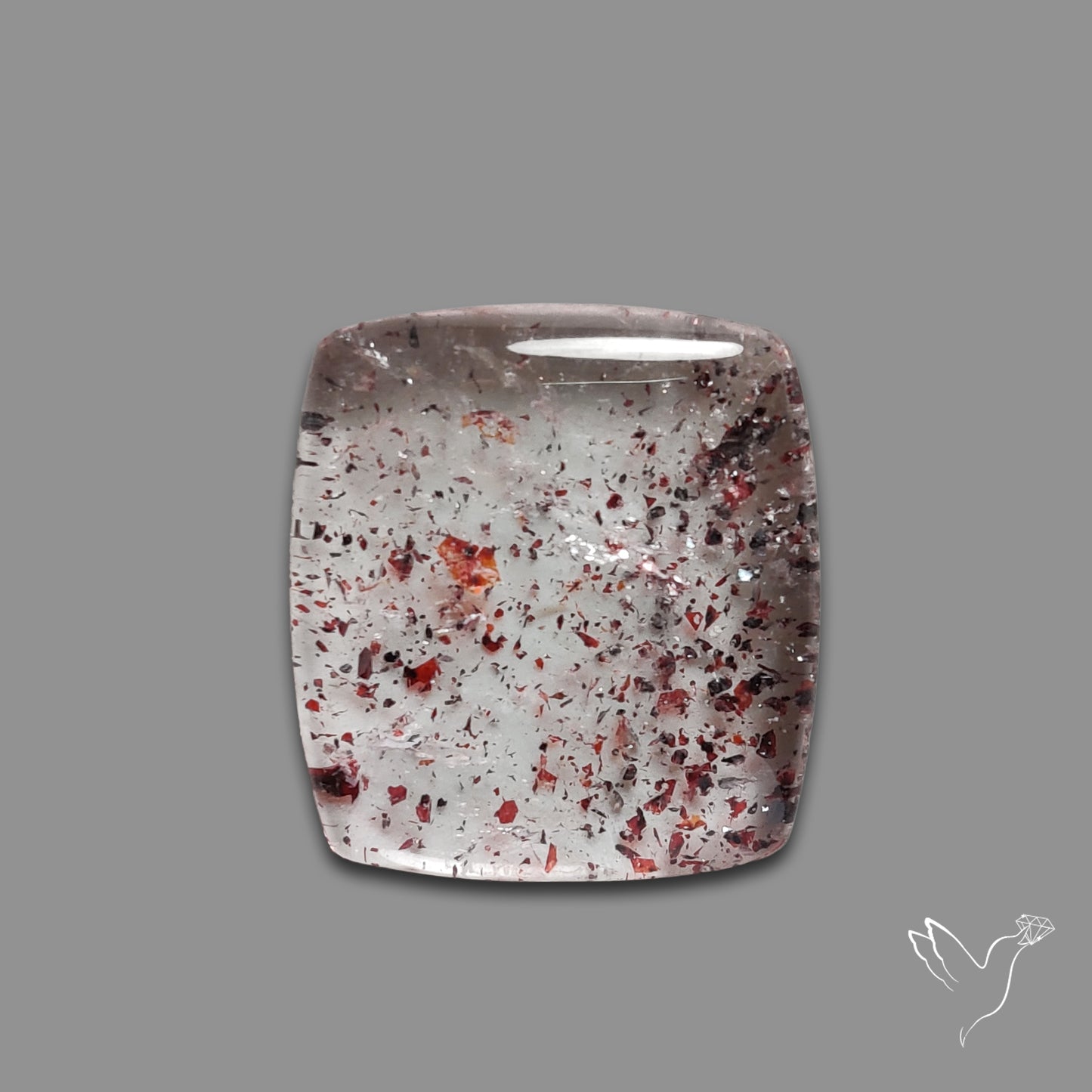 Quartz with Lepidocrocite Hematite Cabochon