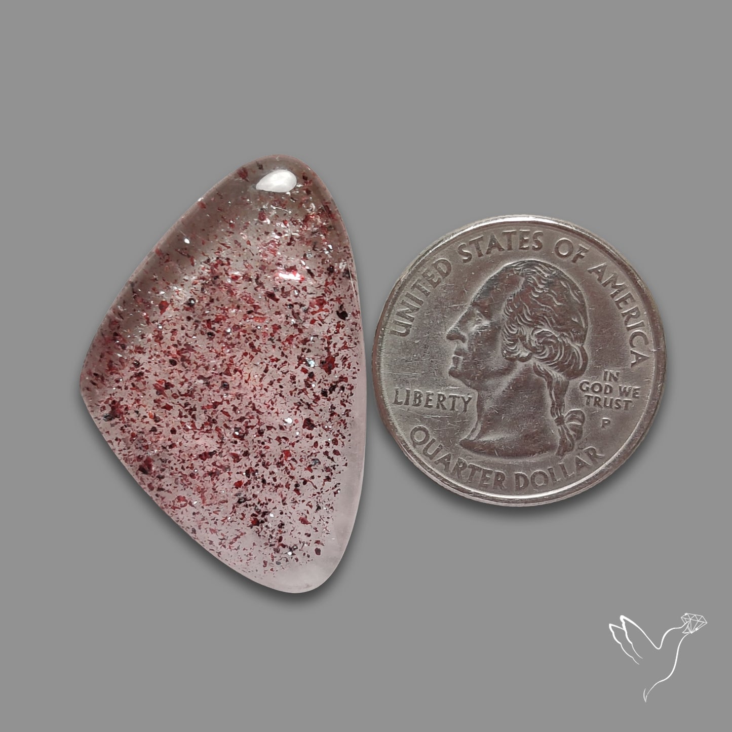Quartz with Lepidocrocite Hematite Cabochon