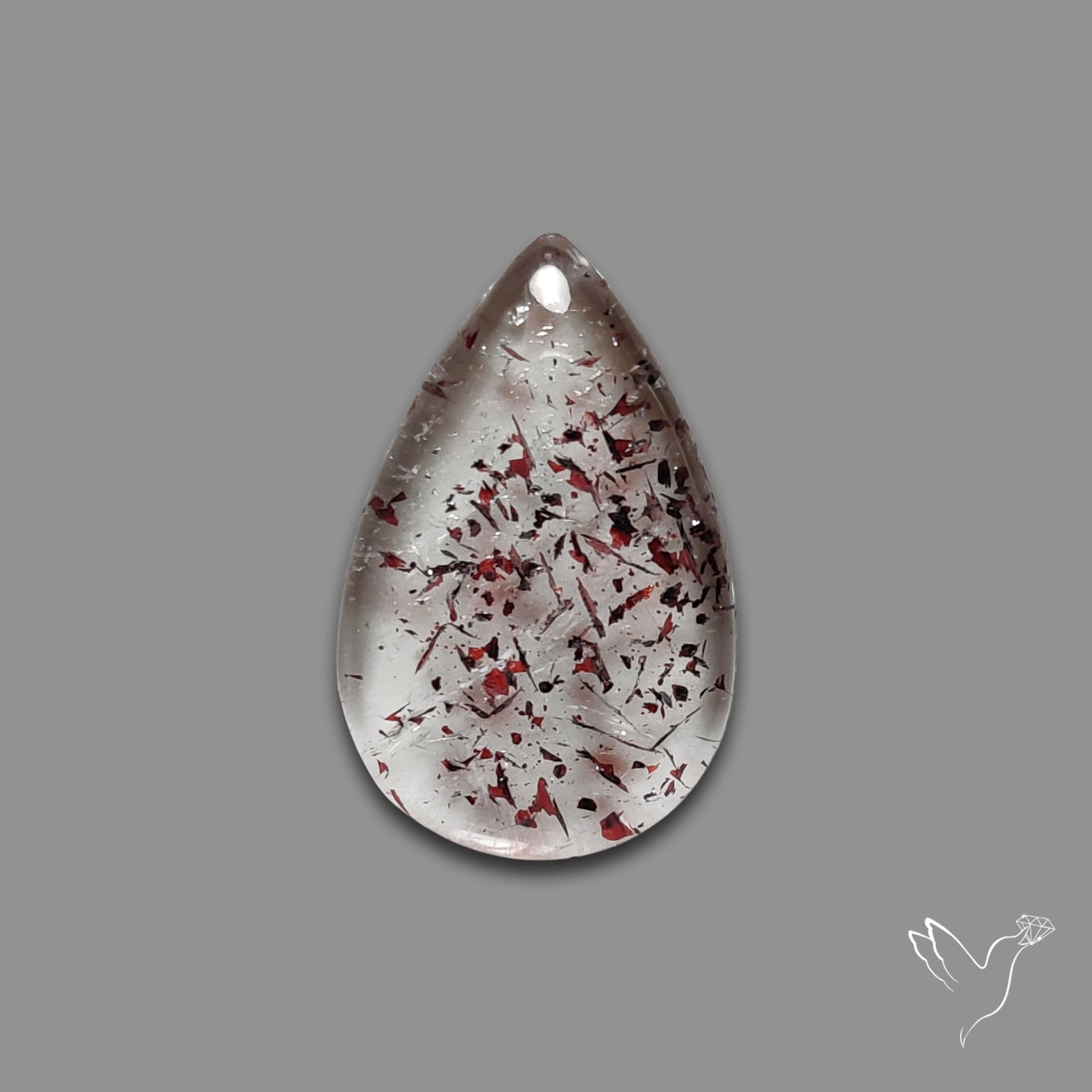 Quartz with Lepidocrocite Hematite Cabochon