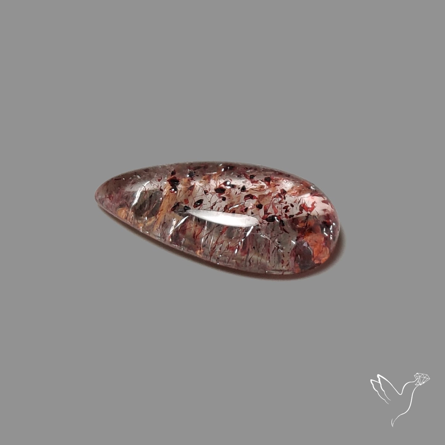 Quartz with Lepidocrocite Hematite Cabochon