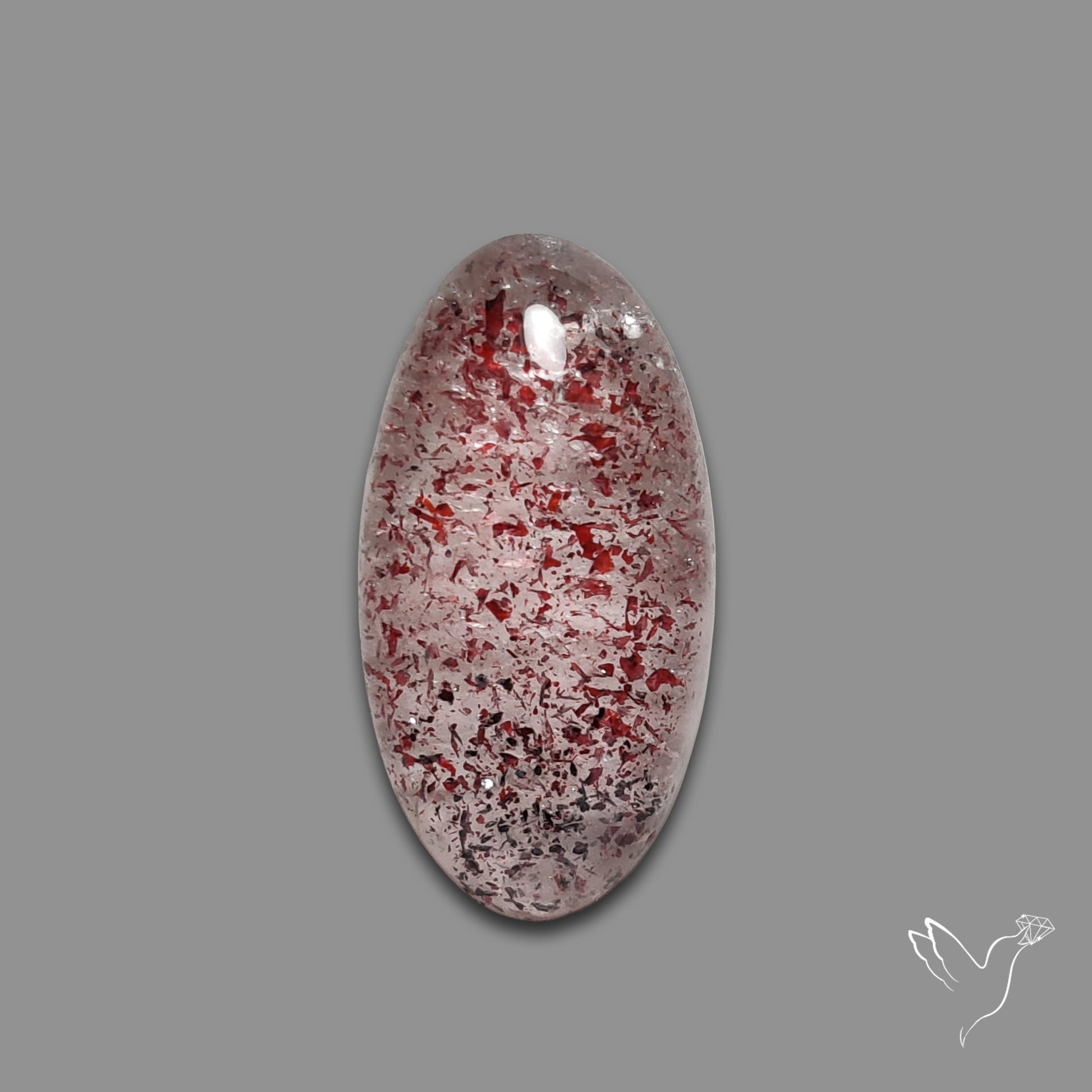 Quartz with Lepidocrocite Hematite Cabochon