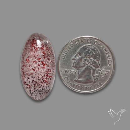 Quartz with Lepidocrocite Hematite Cabochon