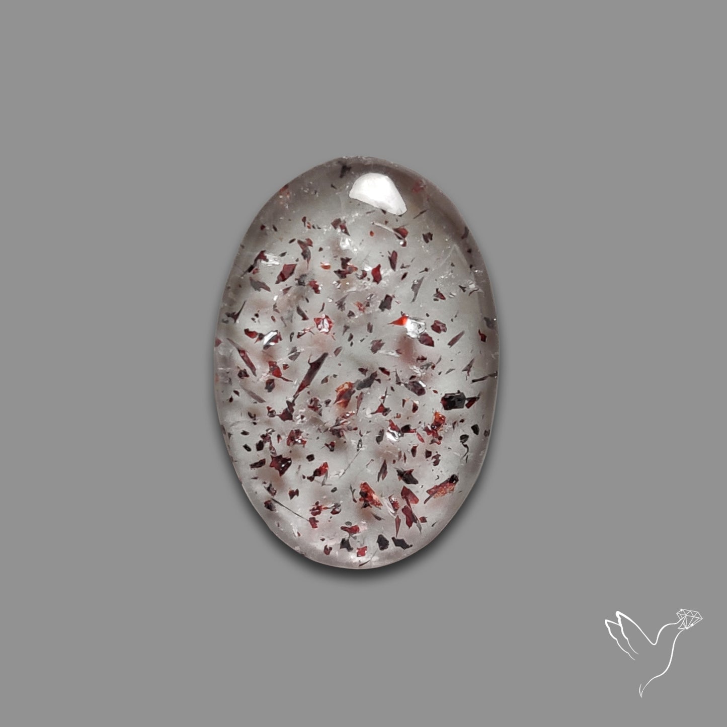 Quartz with Lepidocrocite Hematite Cabochon