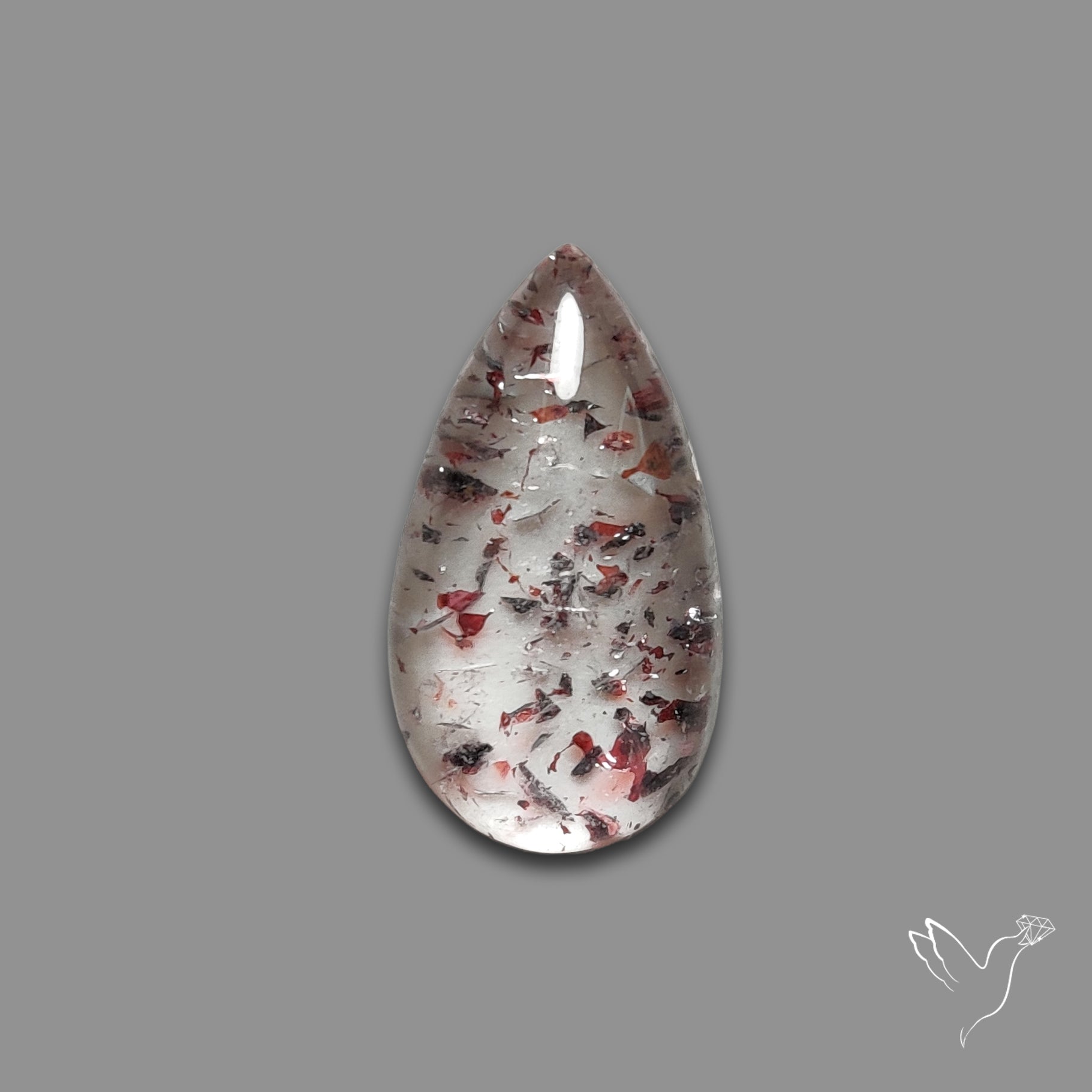 Quartz with Lepidocrocite Hematite Cabochon