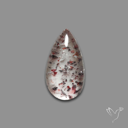 Quartz with Lepidocrocite Hematite Cabochon