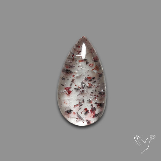 Quartz with Lepidocrocite Hematite Cabochon
