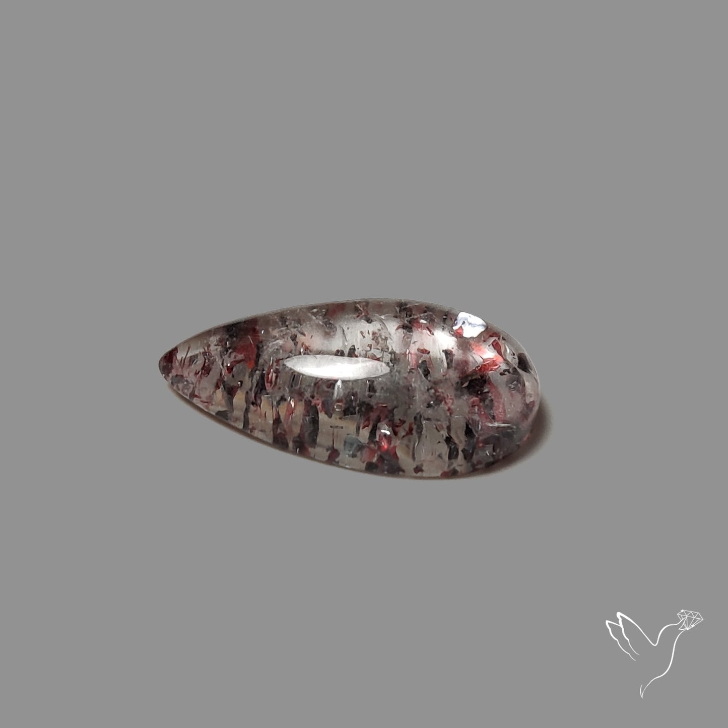 Quartz with Lepidocrocite Hematite Cabochon