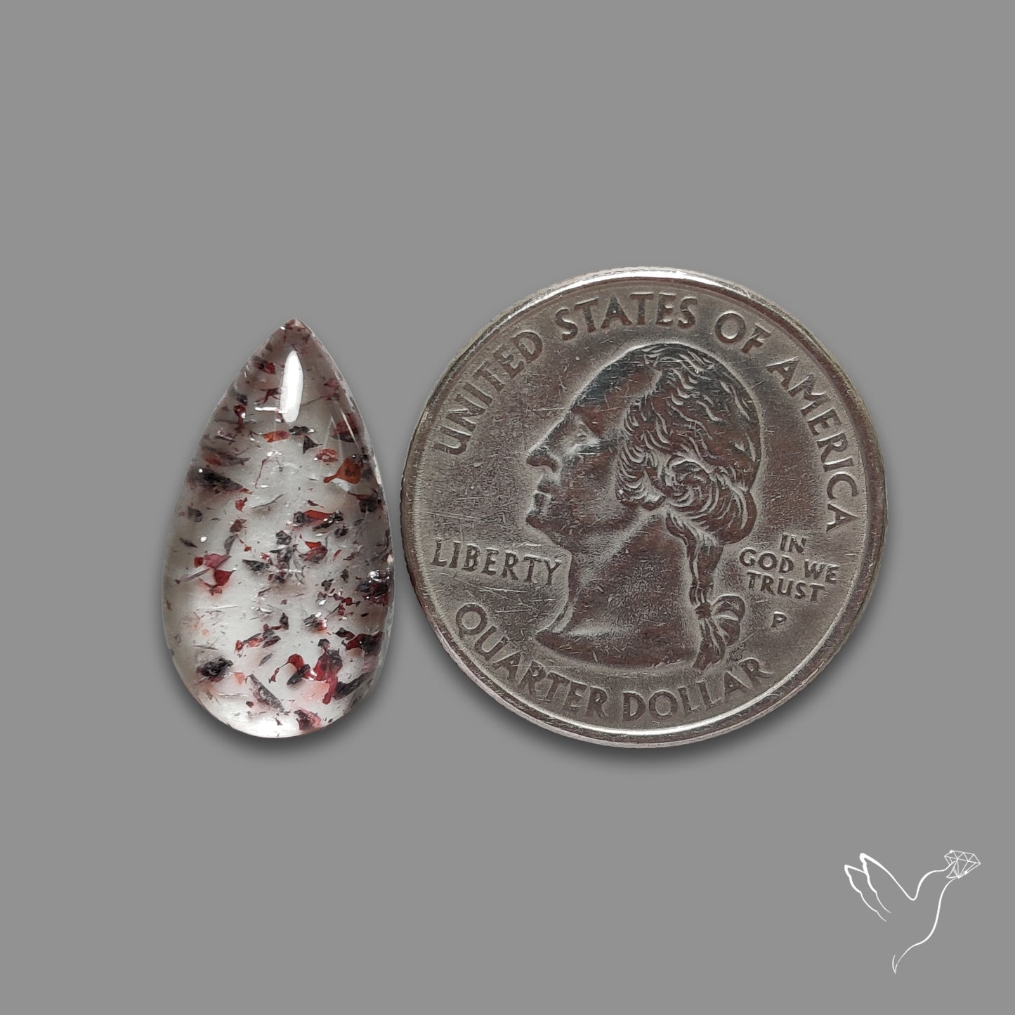 Quartz with Lepidocrocite Hematite Cabochon