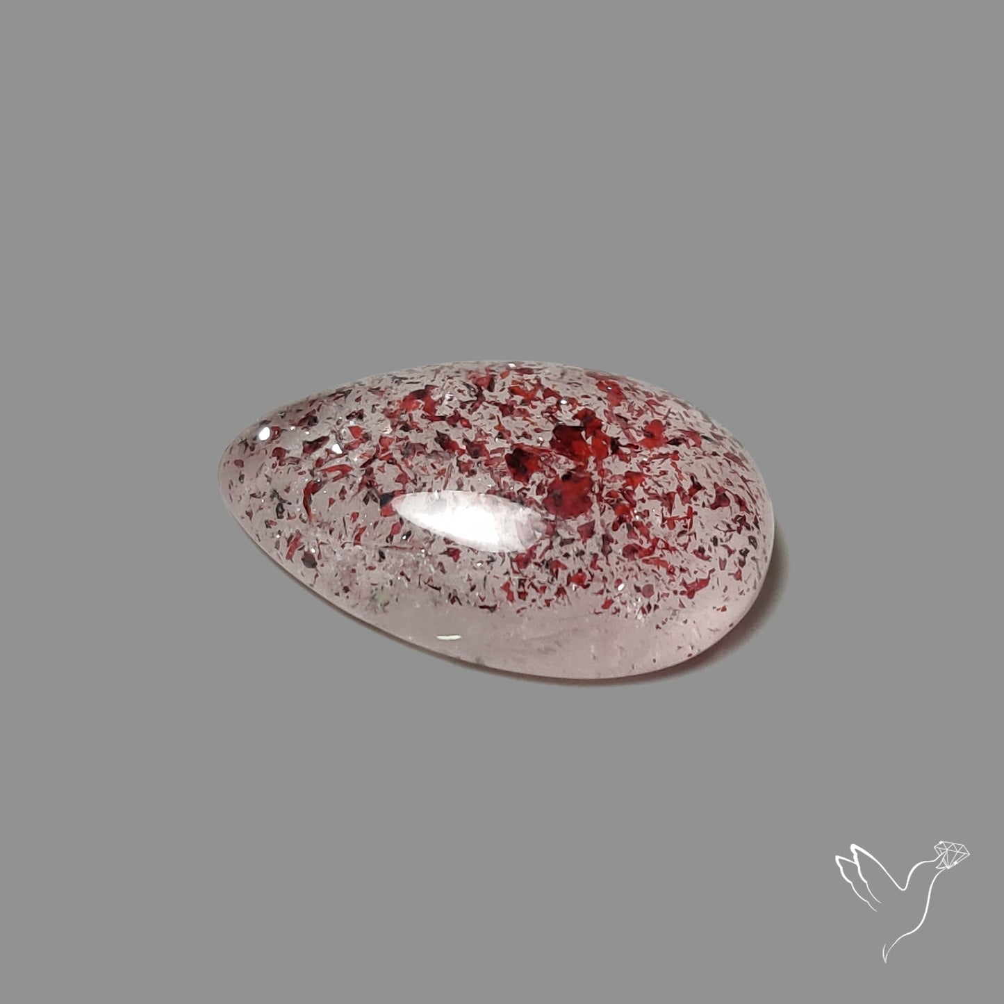 Quartz with Lepidocrocite Hematite Cabochon
