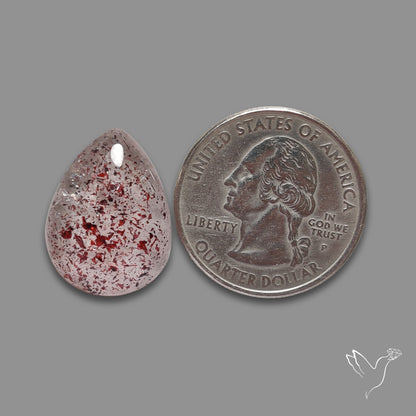 Quartz with Lepidocrocite Hematite Cabochon