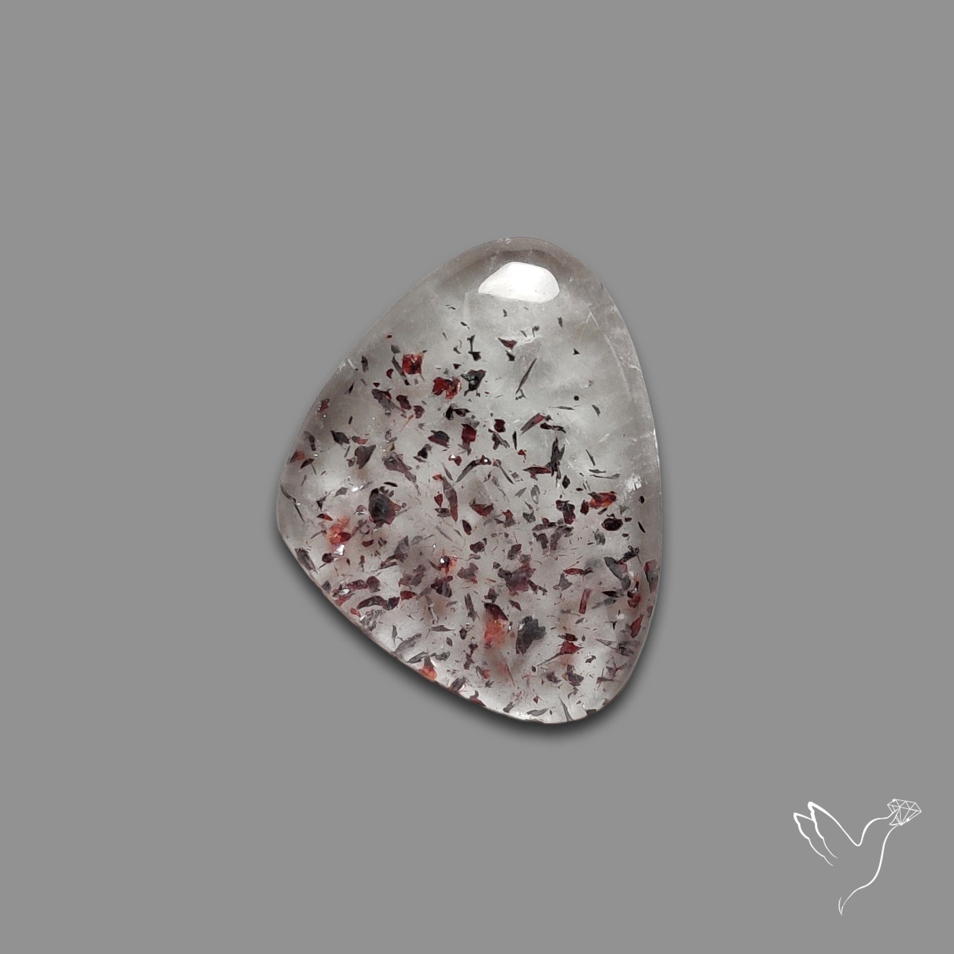 Quartz with Lepidocrocite Hematite Cabochon