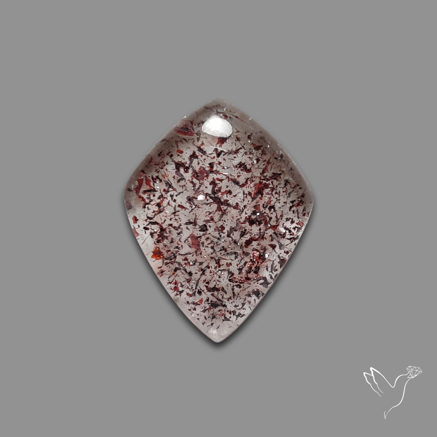 Quartz with Lepidocrocite Hematite Cabochon