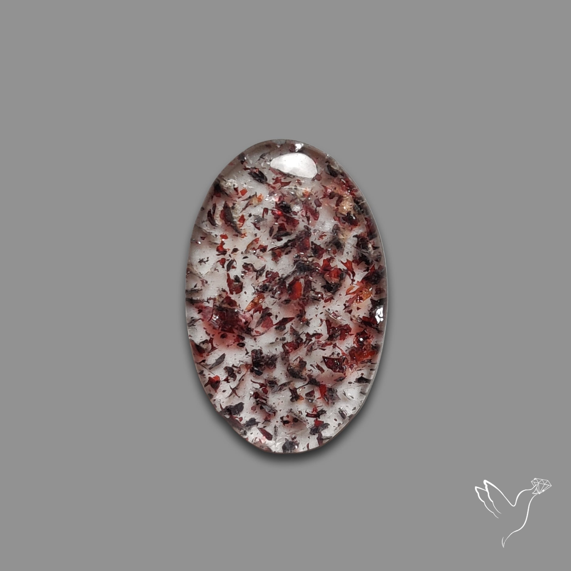 Quartz with Lepidocrocite Hematite Cabochon