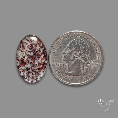 Quartz with Lepidocrocite Hematite Cabochon