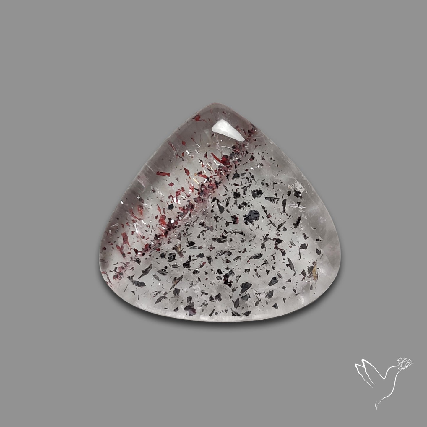 Quartz with Lepidocrocite Hematite Cabochon