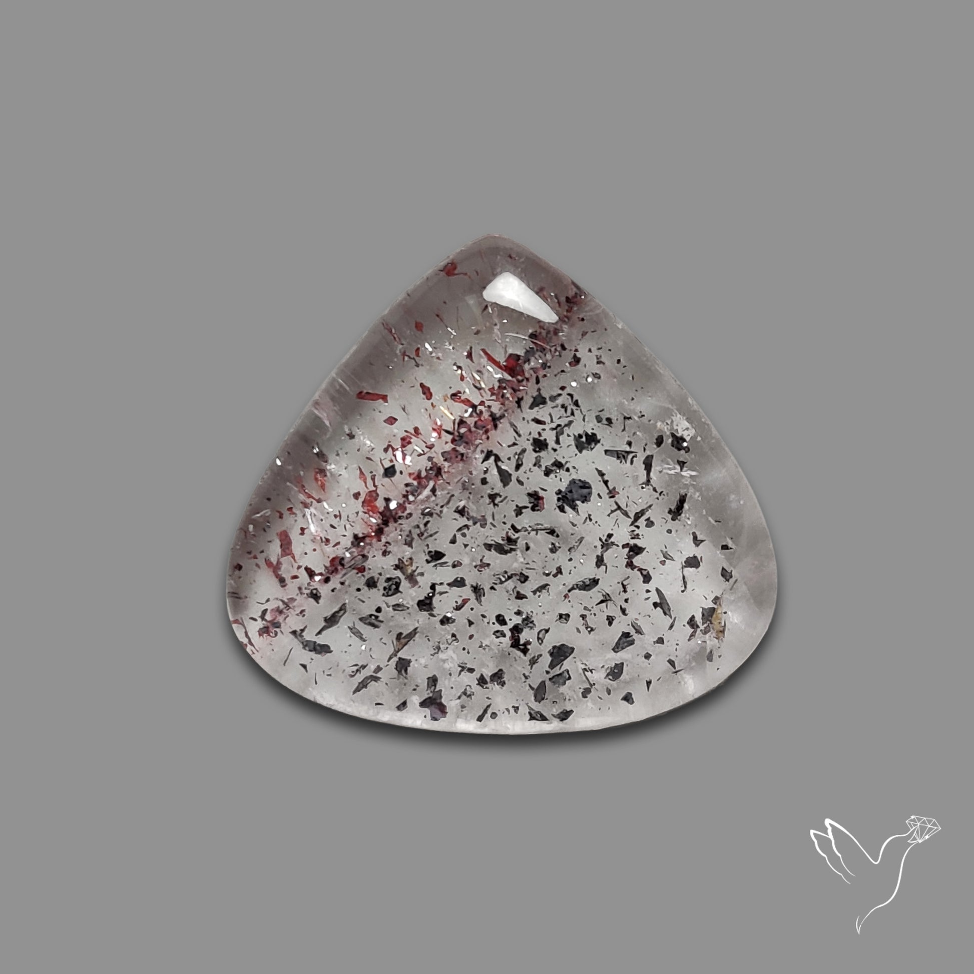 Quartz with Lepidocrocite Hematite Cabochon