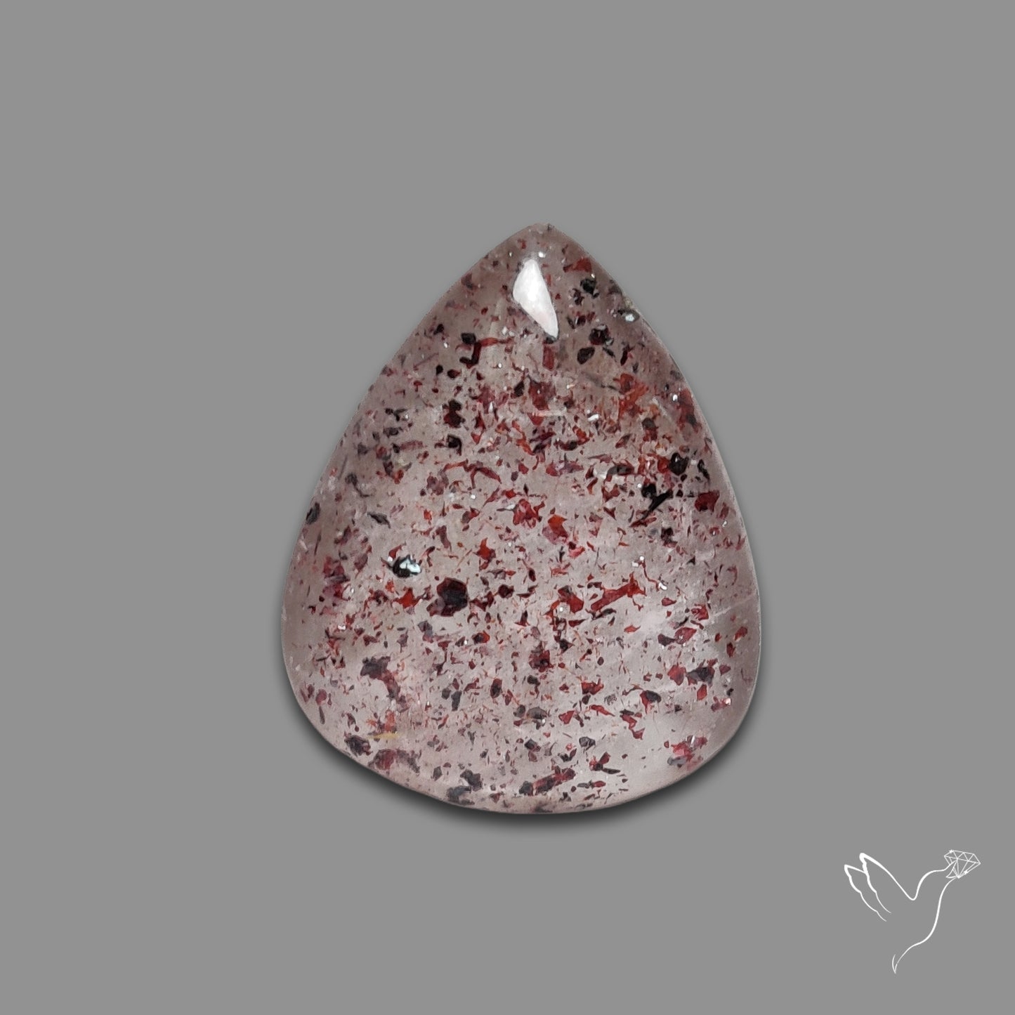 Quartz with Lepidocrocite Hematite Cabochon
