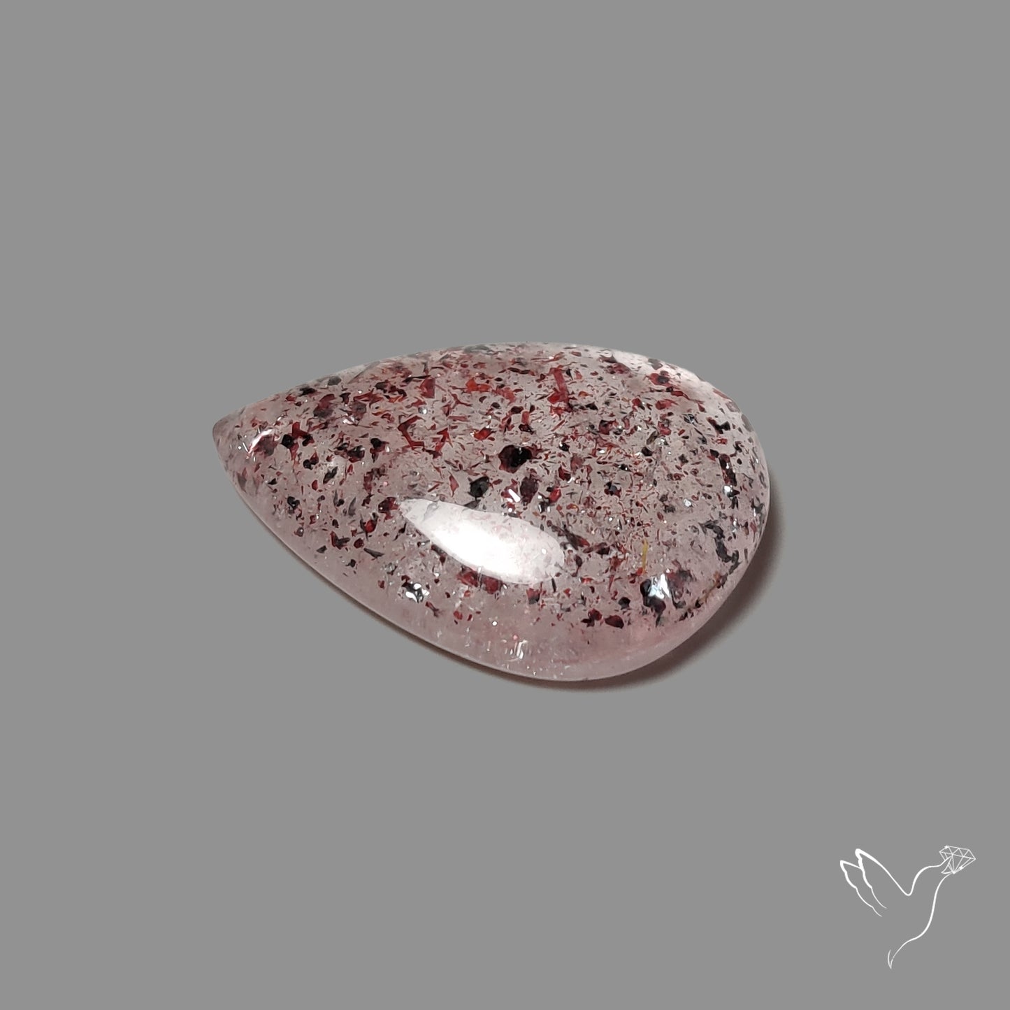 Quartz with Lepidocrocite Hematite Cabochon