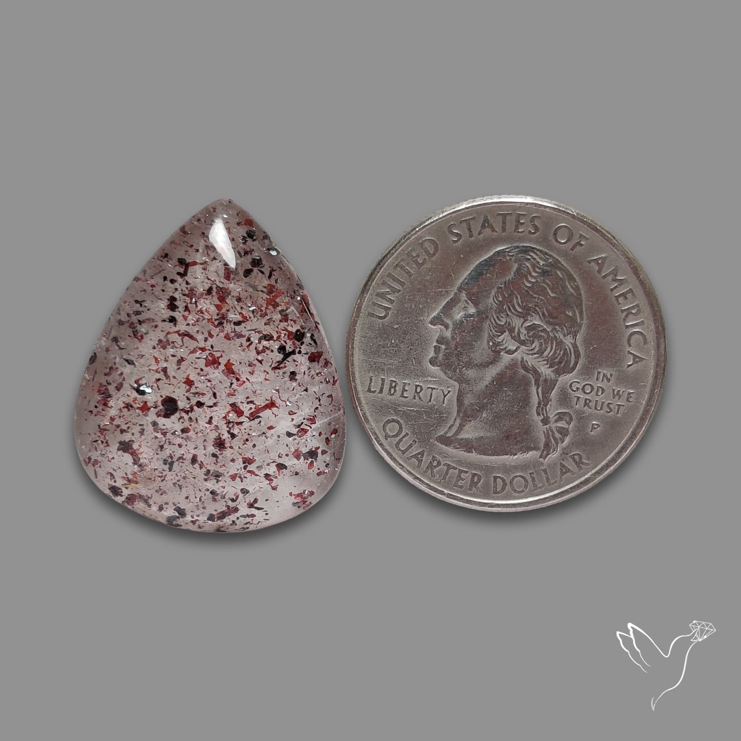 Quartz with Lepidocrocite Hematite Cabochon