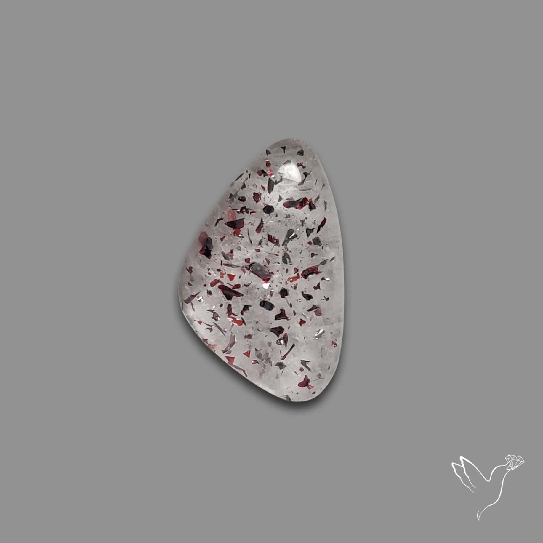Quartz with Lepidocrocite Hematite Cabochon