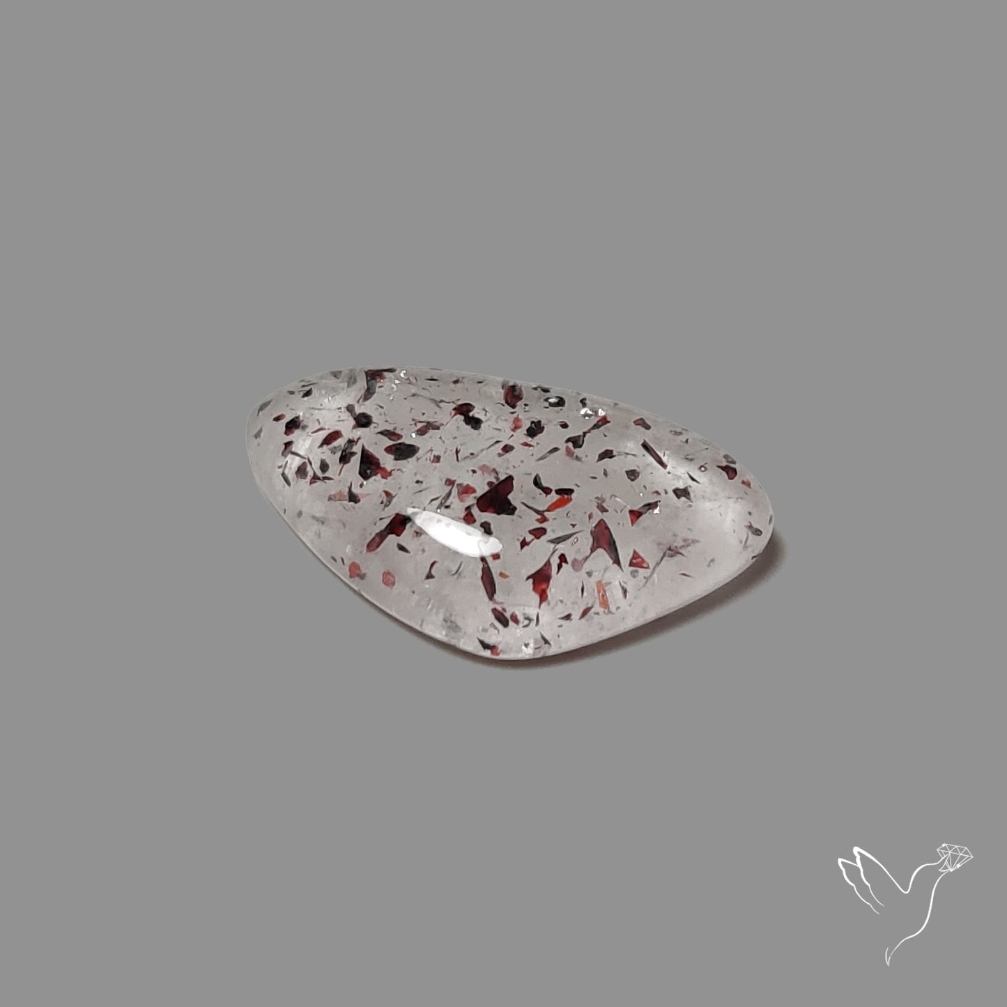 Quartz with Lepidocrocite Hematite Cabochon