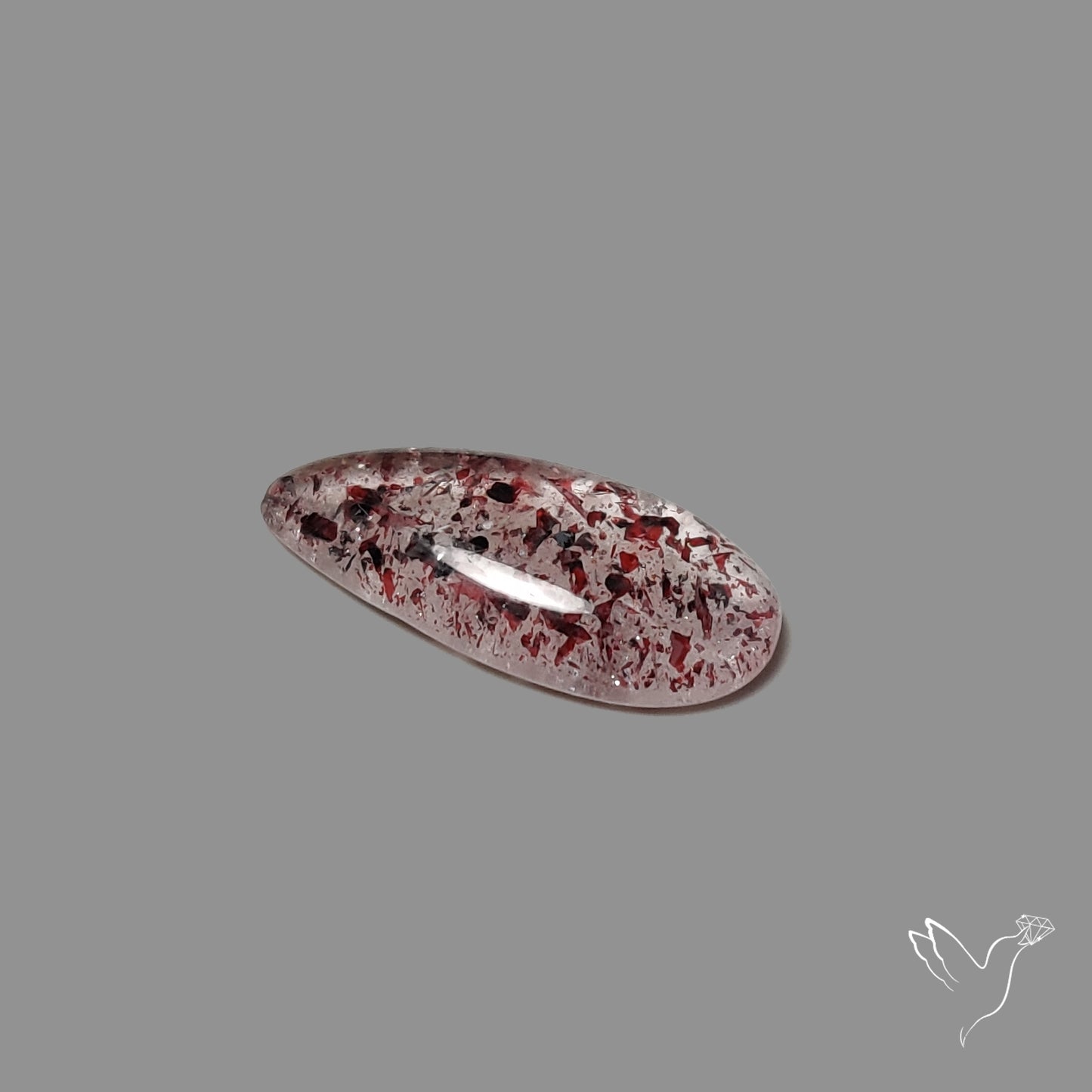 Quartz with Lepidocrocite Hematite Cabochon